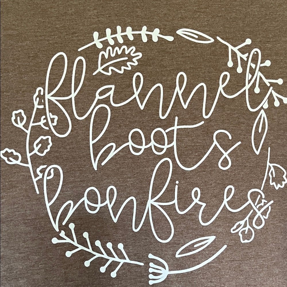 Bella Canvas Brown Long Sleeve Tee with White Floral Script